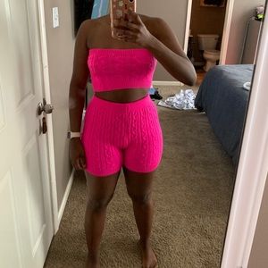 Two piece cable knit set